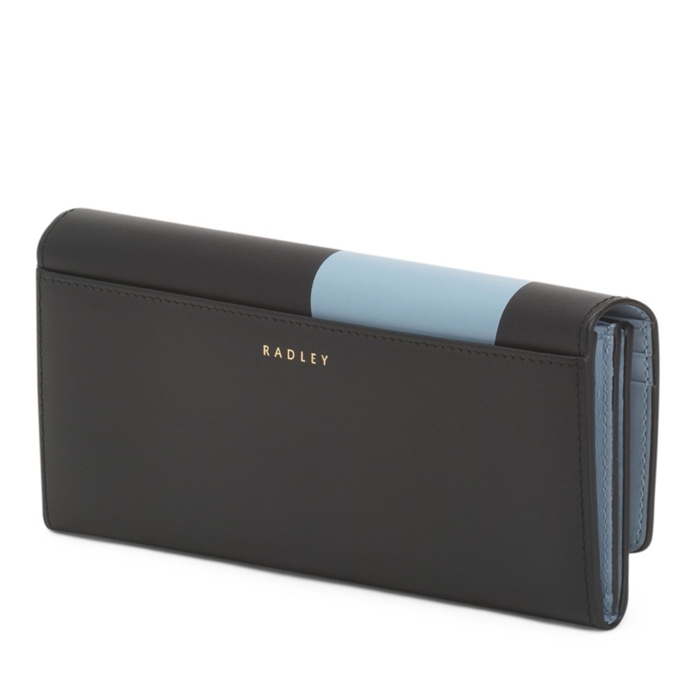 Radley London Leather Lighthouse Black and Blue Women's Flapover Wallet - Picture 2 of 3